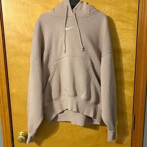 Nike Beige Hoodie with White Logo
